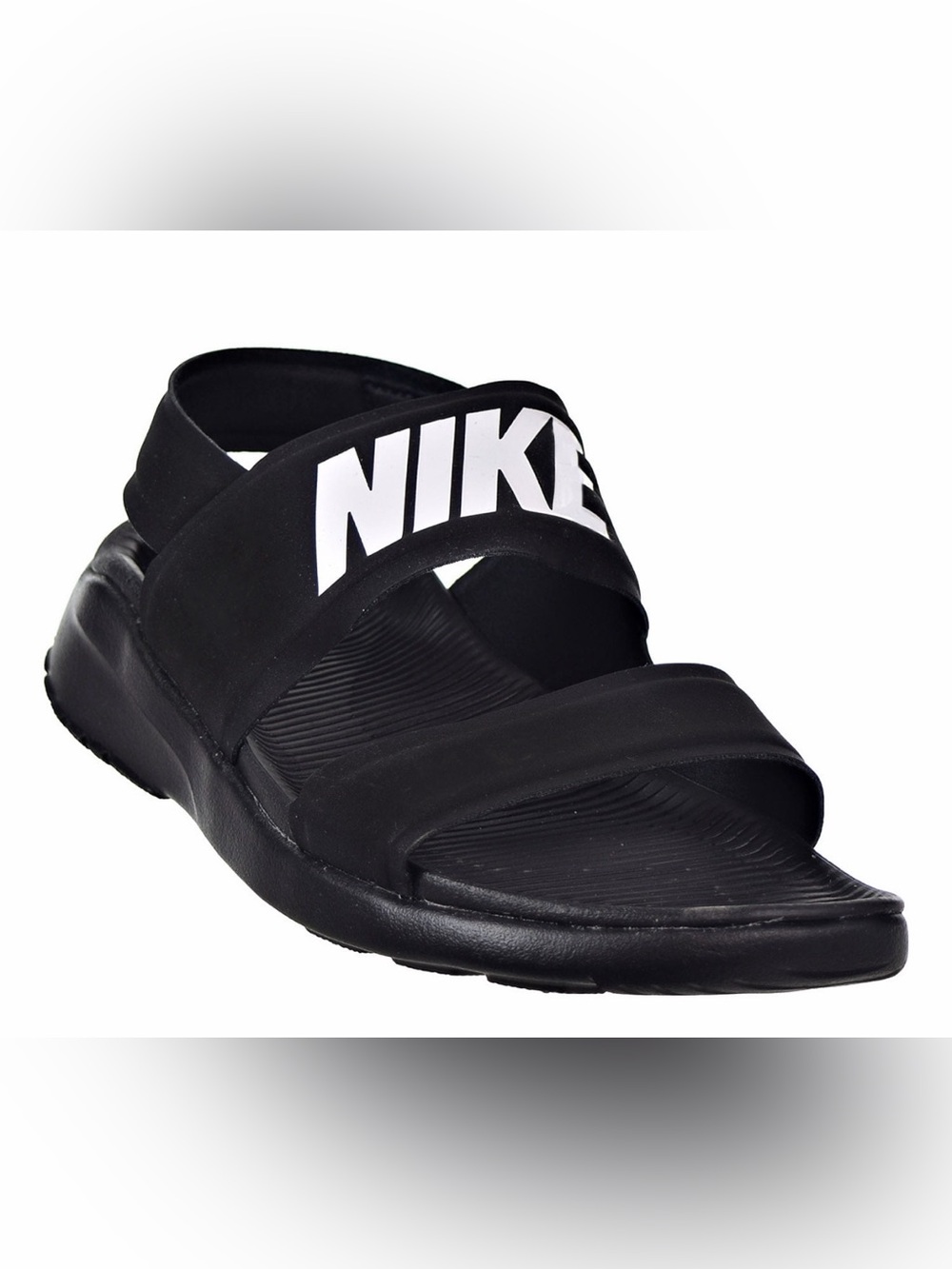 Nike Women’s Black Sandal with White Logo Strap